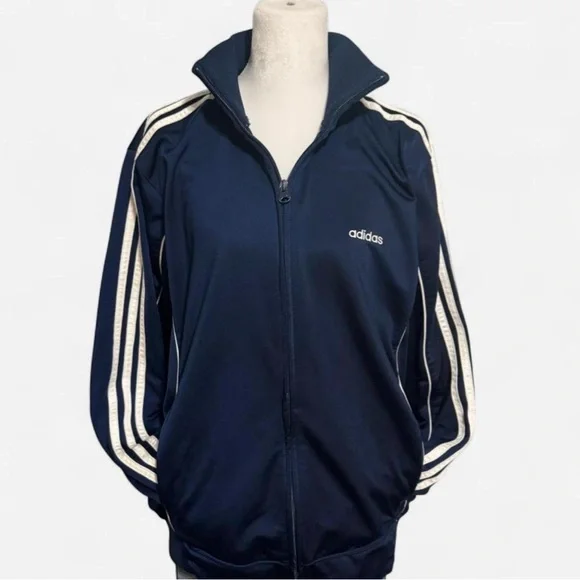 Vintage Y2K Adidas Navy Blue Track Jacket - Picture 2 of 7